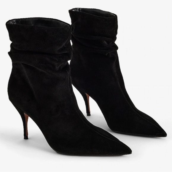 🆕 NWT Brian Atwood x Express Suede Slouch Thin Heeled Boots, Women’s Size 8 - Picture 1 of 3